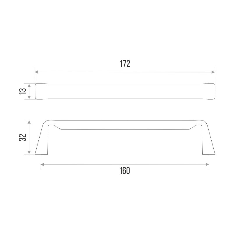 Ручка-скоба мебельная Trodos "DMZ-22707" 160мм сплав ЦАМ 141гр, хром матовый