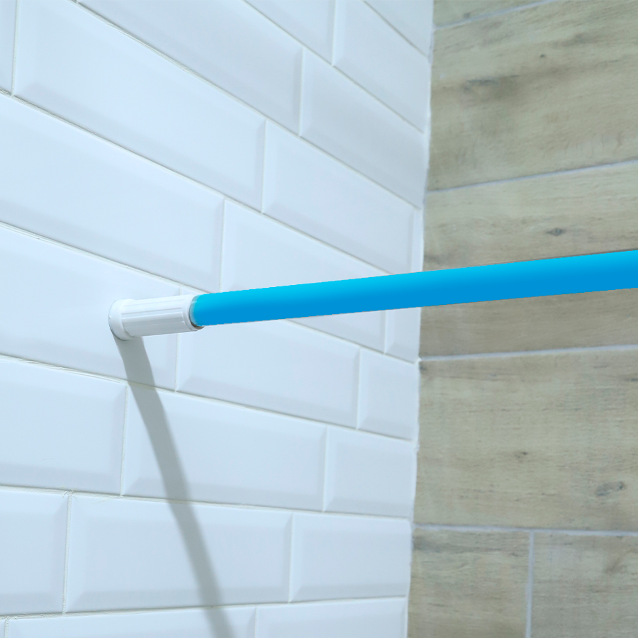 Карниз для ванной телескопический Delphinium 140-260см, голубой, т/у