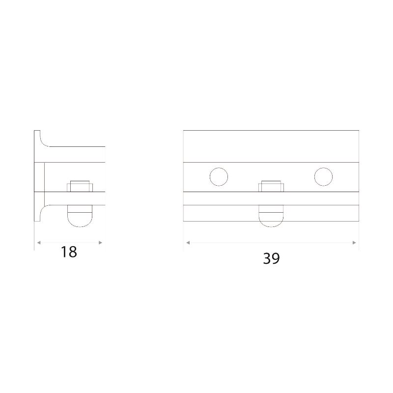 Полкодержатель Trodos "8908" 39х18, хром