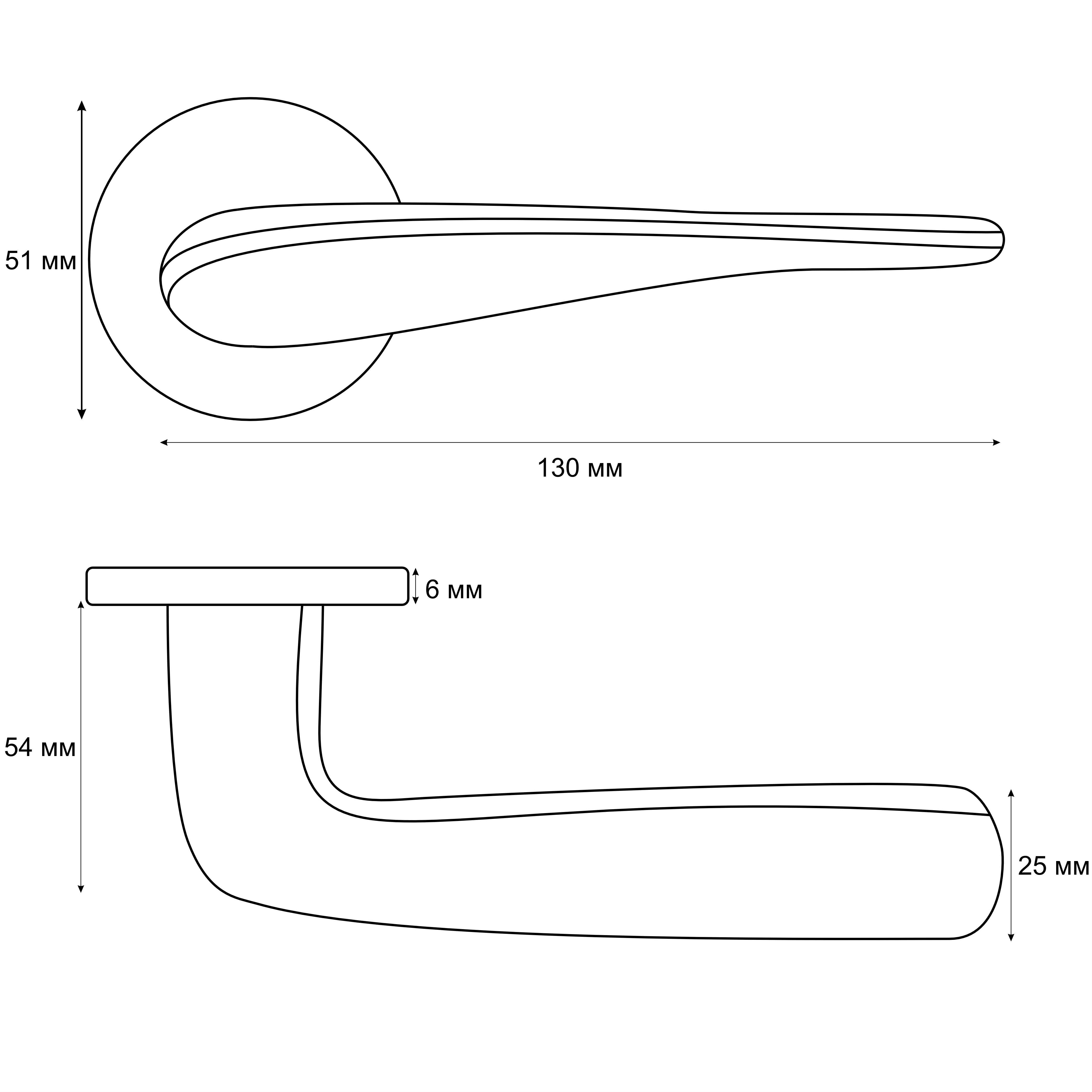 Ручка раздельная Vrata "2231 AL" серия 06 slim, сатиновое золото матовый