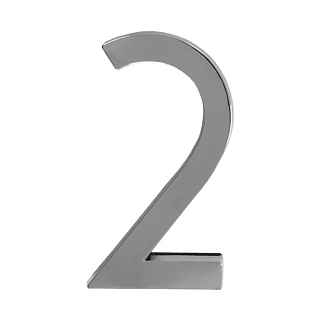 Цифра дверная Trodos "2" модерн, хром