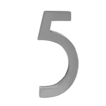Цифра дверная Trodos "5" модерн, хром